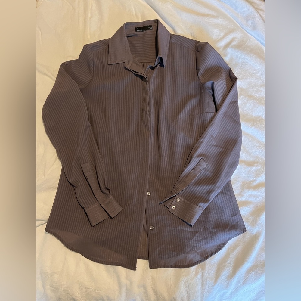 Purple button up blouse